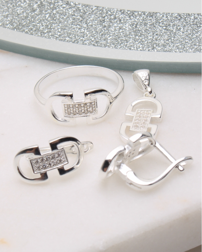 Set argint si cubic zirconia cod 3-50620, gr7.4