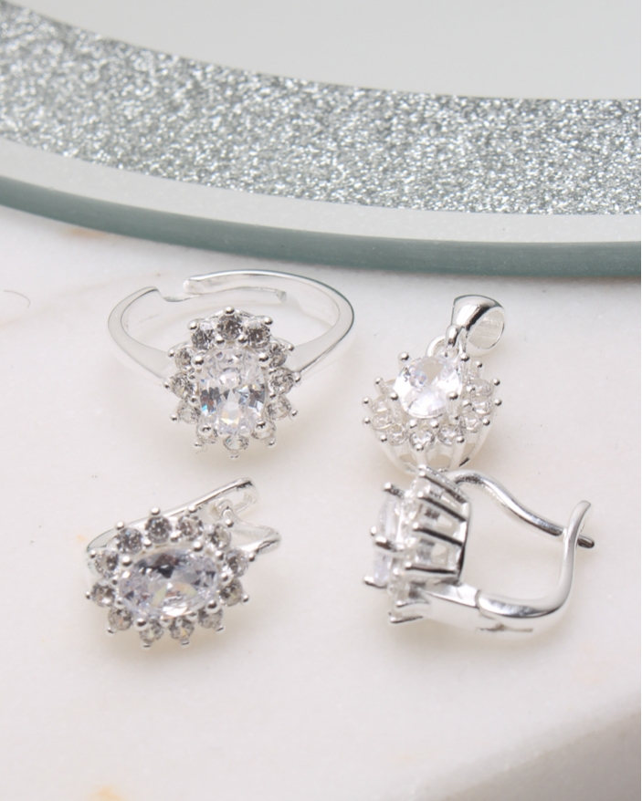 Set argint si cubic zirconia cod 3-50625, gr10.5