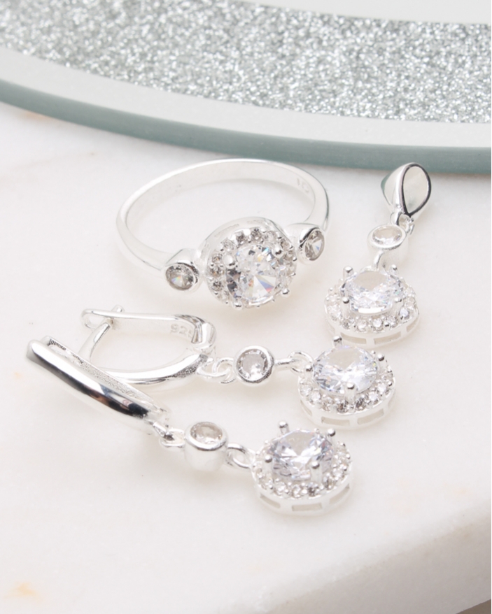 Set argint si cubic zirconia cod 3-50627, gr9.3