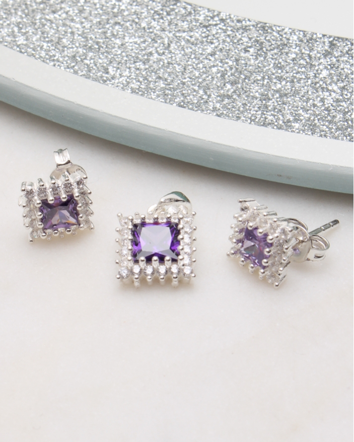 Set argint si cubic zirconia cod 3-50766, gr2.7