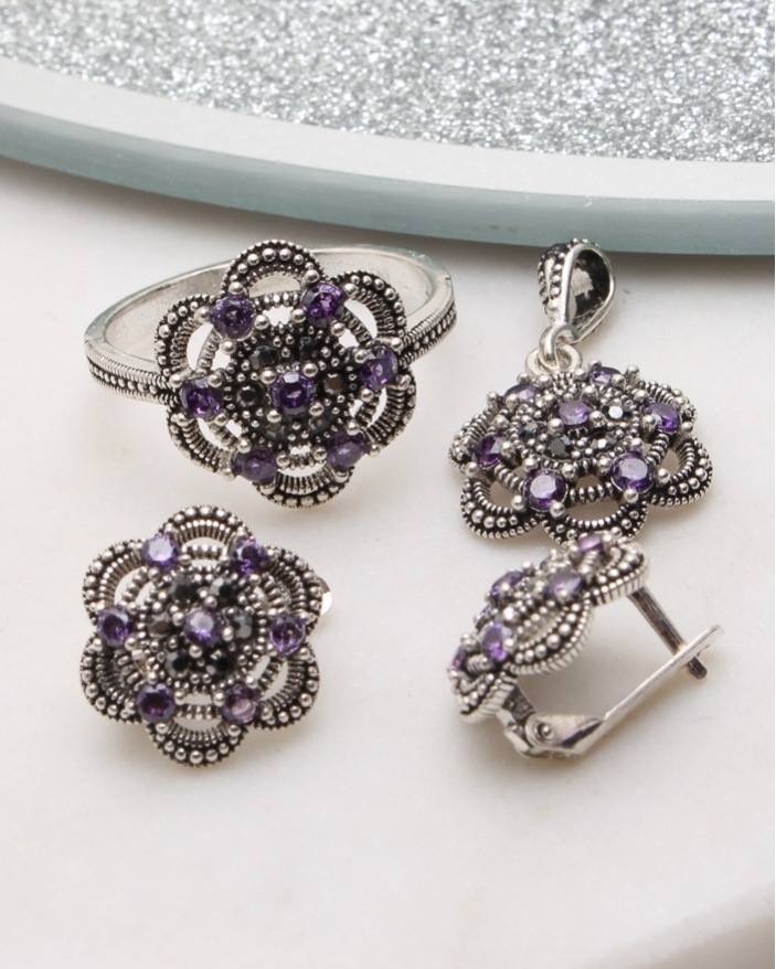 Set argint cu marcasite cod 3-51039, gr8.2