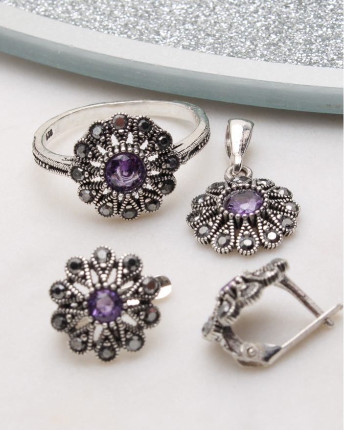 Set argint cu marcasite cod 3-51060, gr6.7