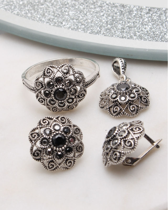 Set argint cu marcasite cod 3-51087, gr8.4