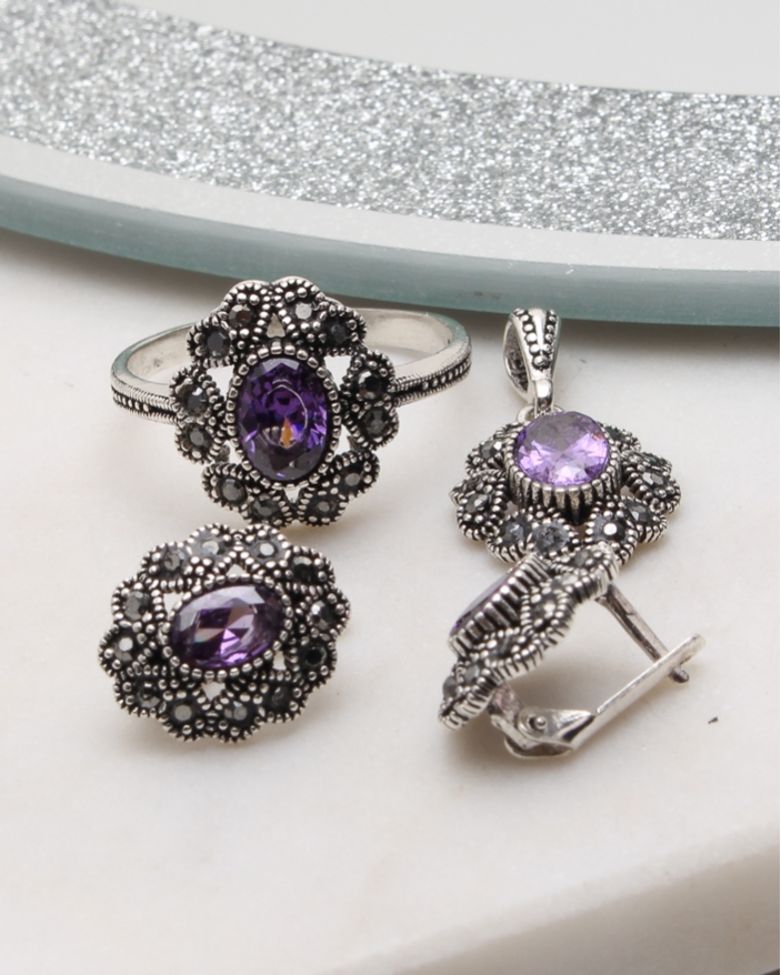 Set argint cu marcasite cod 3-51092, gr8.3