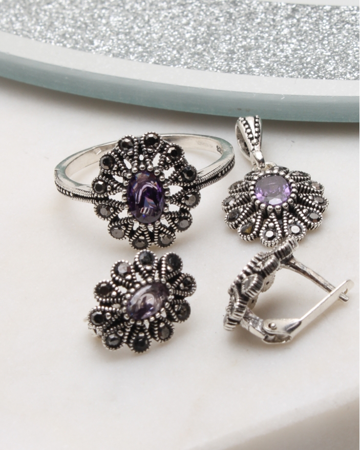 Set argint cu marcasite cod 3-51095, gr7.1