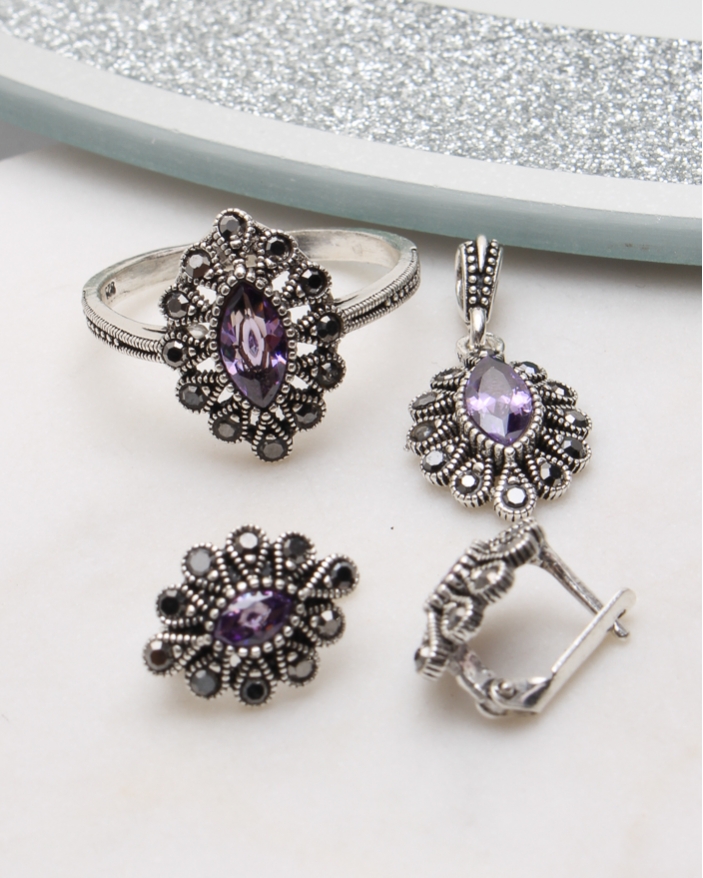 Set argint cu marcasite cod 3-51097, gr7.8